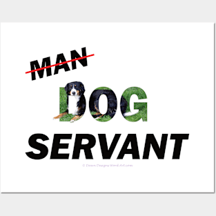 Man Dog Servant - Bernese Mountain Dog oil painting word art Posters and Art